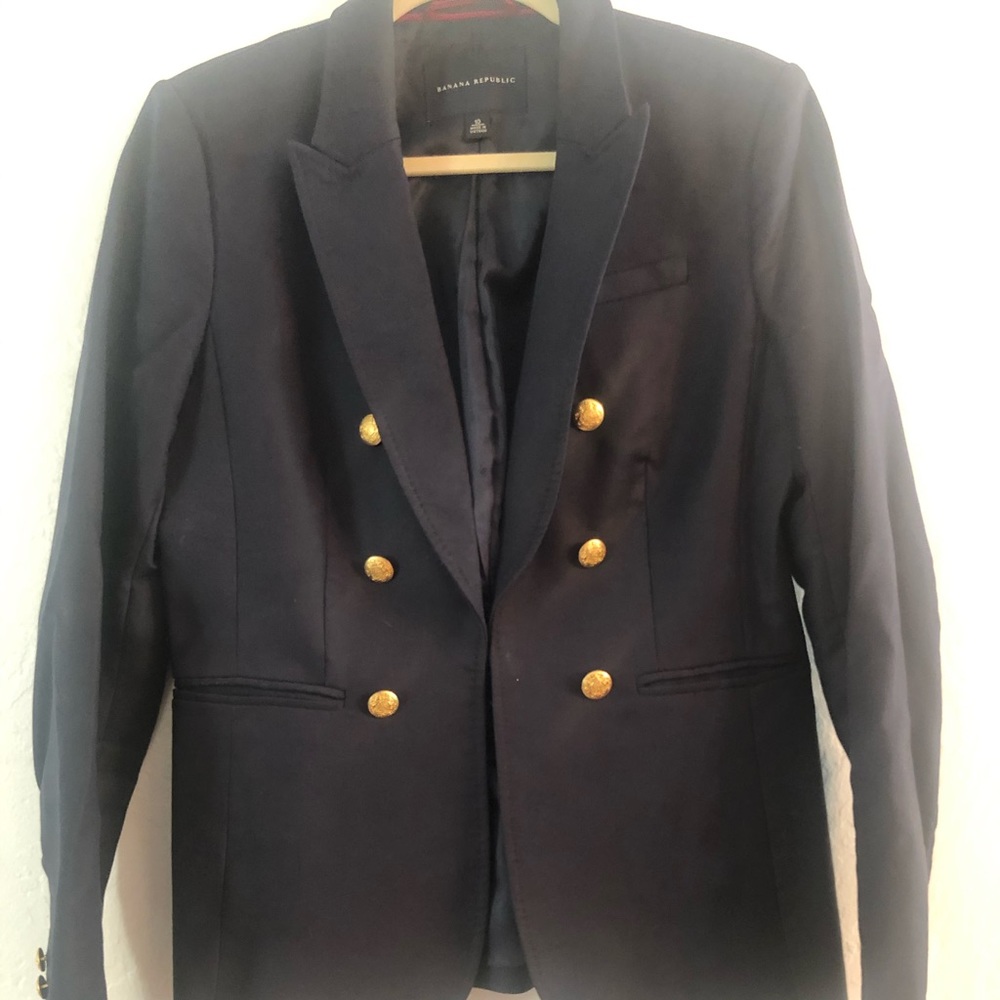 Navy Blue Double Breasted Blazer